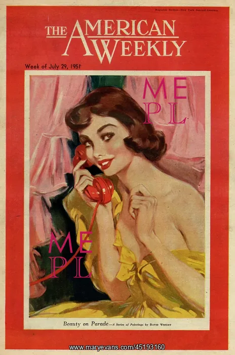 : David Wright woman with red telephone : David Wright woman with red telephone