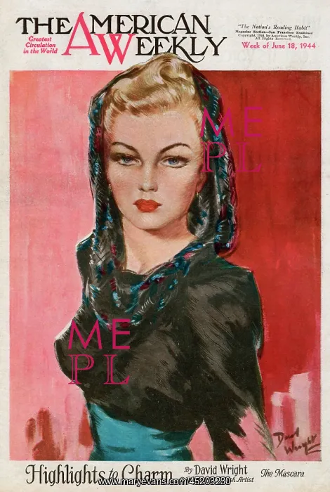  : David Wright woman with silky patterned hood