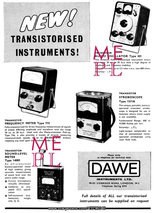 : Dawe Instruments Transistorised Instruments : Dawe Instruments Transistorised Instruments