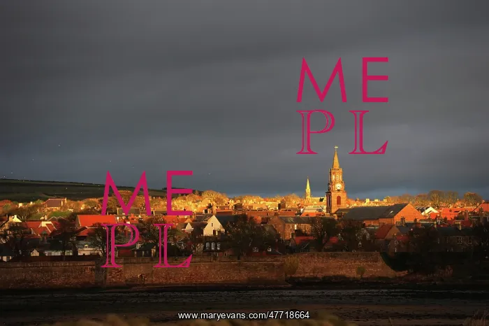 : Dawn rays of winter sun on town hall clock tower, Berwick : Dawn rays of winter sun on town hall clock tower, Berwick