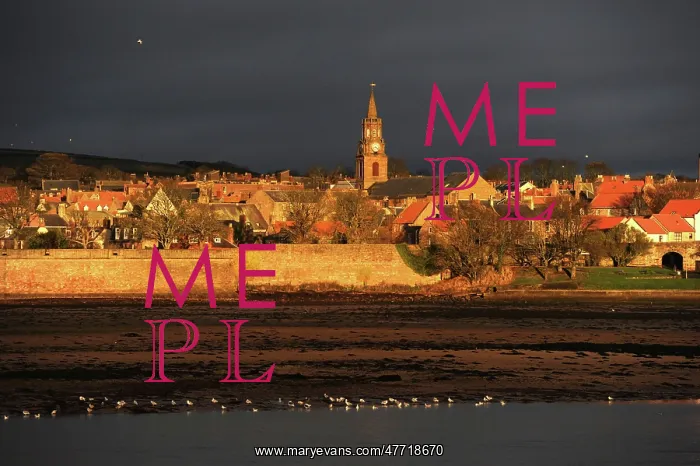 : Dawn rays of winter sun on town hall clock tower, Berwick : Dawn rays of winter sun on town hall clock tower, Berwick