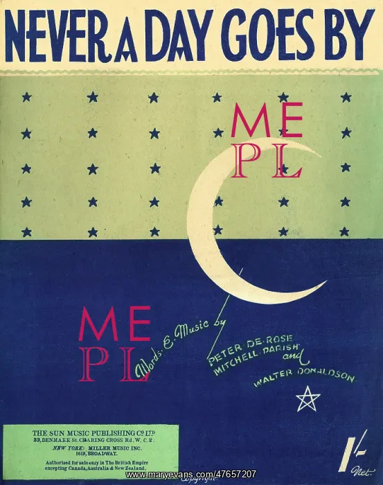: Never a day goes by - Music Sheet Cover : Never a day goes by - Music Sheet Cover