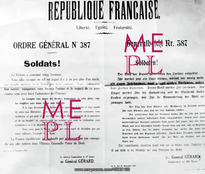 : Day-order of a French general during the occupation : Day-order of a French general during the occupation