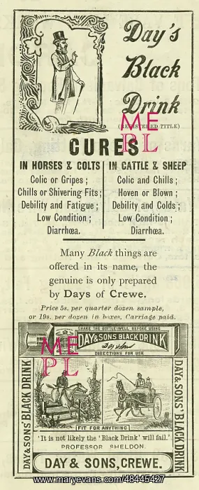 : Day's Black Drink - Cures for animals : Day's Black Drink - Cures for animals