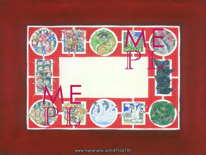 : The Twelve Days of Christmas border design : The Twelve Days of Christmas border design