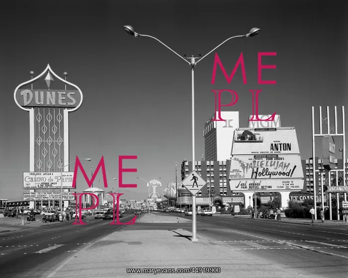  : Daytime the strip with signs for the dunes mgm
