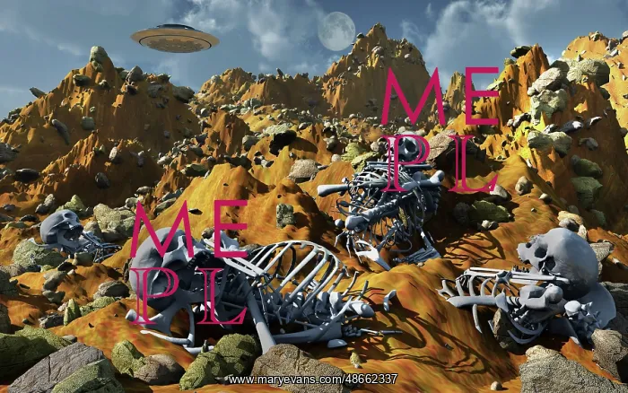  : Dead humanoid remains lying near a crashed UFO site