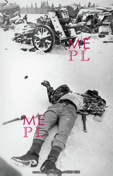 : A dead Soldier lying in the snow : A dead Soldier lying in the snow