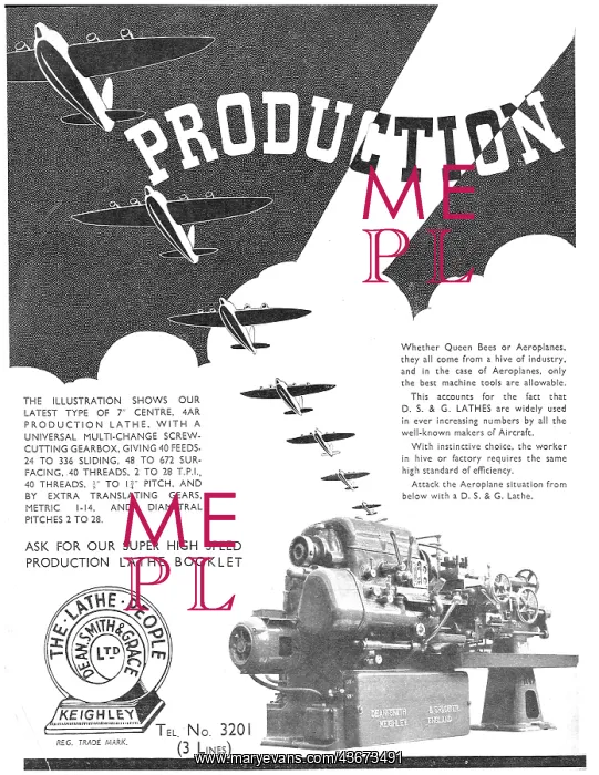 : Dean Smith & Grace Production Lathes 1939 : Dean Smith & Grace Production Lathes 1939