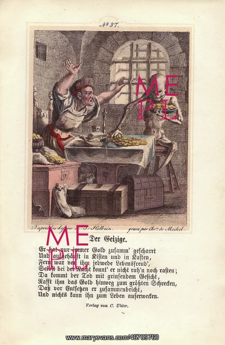 : Death bursts into the strong room of a Miser : Death bursts into the strong room of a Miser