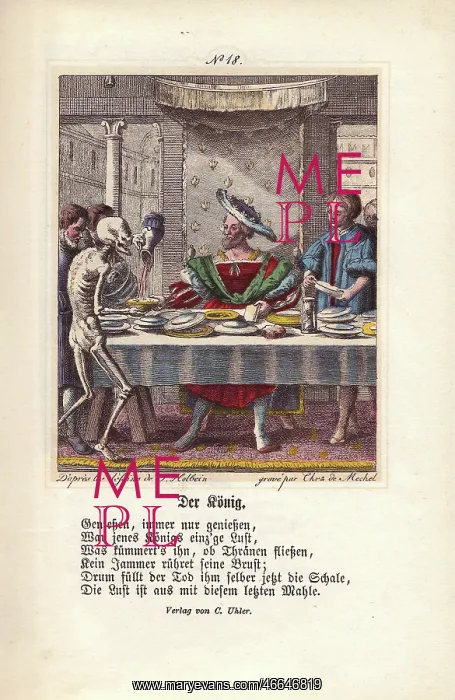 : Death as a cupbearer presents the King with his last drink : Death as a cupbearer presents the King with his last drink