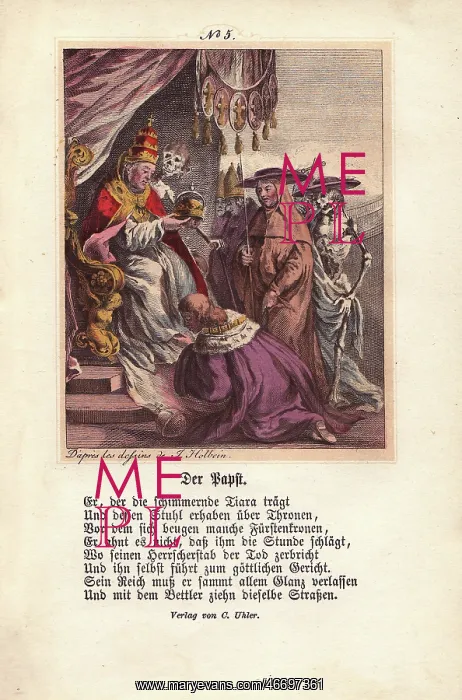 : Death embraces the Pope as he crowns an Emperor : Death embraces the Pope as he crowns an Emperor
