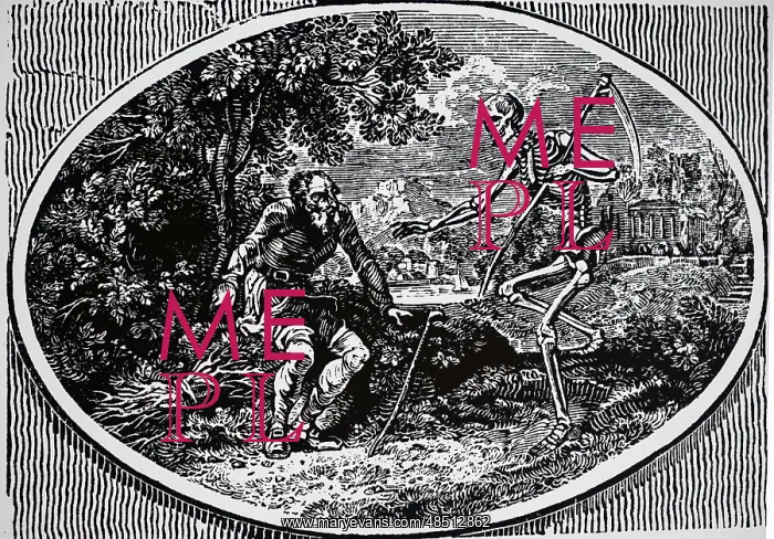 : Death, in the form of Time -with his scythe, coming : Death, in the form of Time -with his scythe, coming
