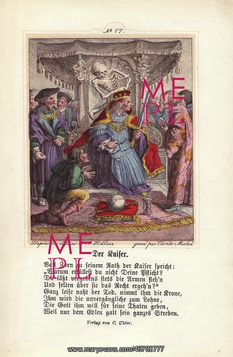 : Death grabs the crown of the Emperor seated : Death grabs the crown of the Emperor seated