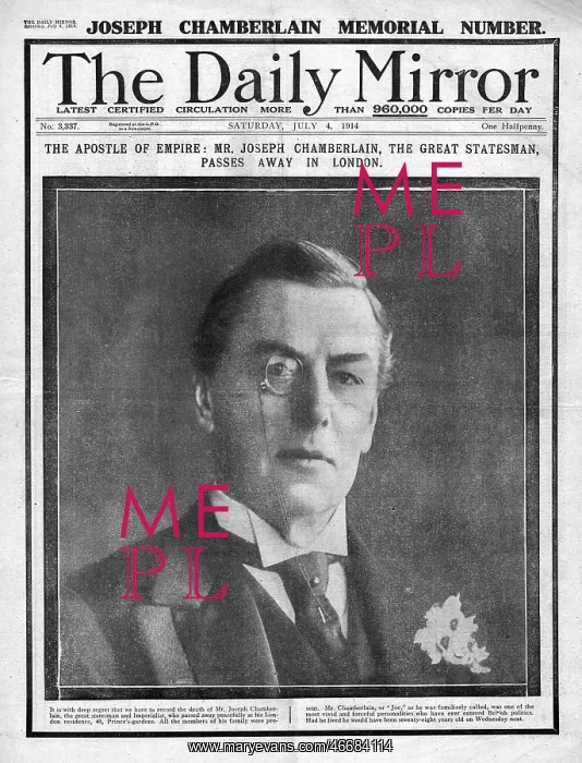 : Death of Joseph Chamberlain : Death of Joseph Chamberlain