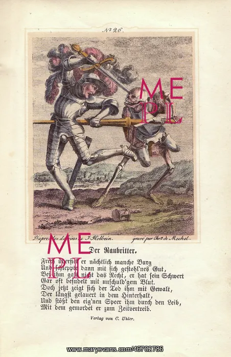 : Death kills the Knight with his own lance : Death kills the Knight with his own lance