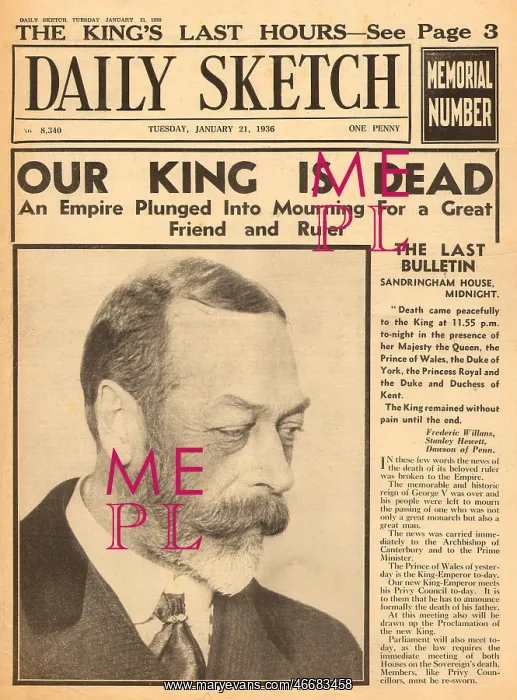 : Death of King George V : Death of King George V