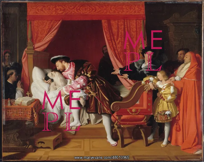 : The Death of Leonardo da Vinci, by Ingres : The Death of Leonardo da Vinci, by Ingres