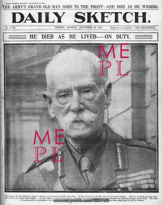 : Death of Lord Roberts, WW1 : Death of Lord Roberts, WW1