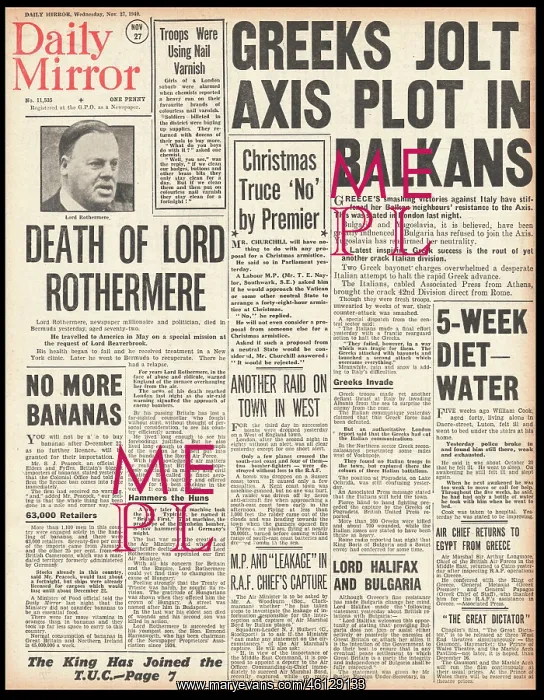 : Death of Lord Rothermere : Death of Lord Rothermere