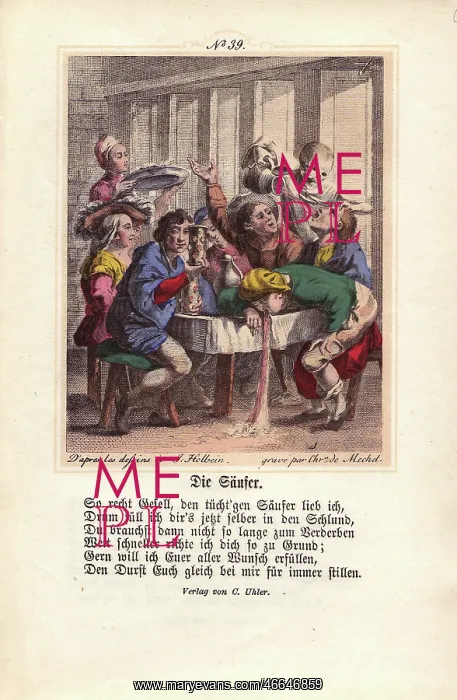 : Death pulls back a Drunkard's head and pours : Death pulls back a Drunkard's head and pours