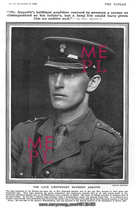 : Death of Raymond Asquith, 1916 : Death of Raymond Asquith, 1916