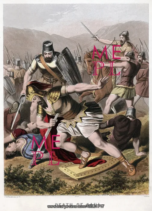 : Death of Saul and his armour bearer in battle : Death of Saul and his armour bearer in battle