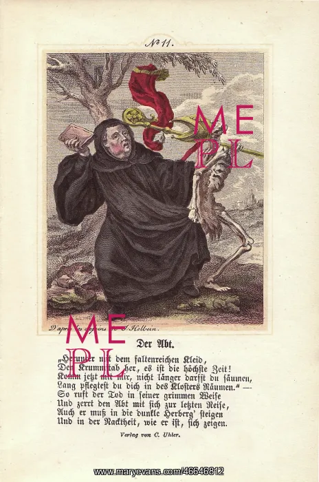 : Death takes the Abbot's miter and drags him away : Death takes the Abbot's miter and drags him away