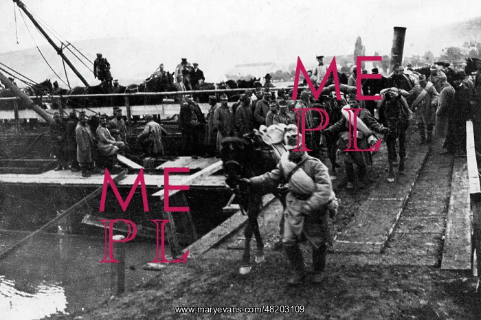 : Debarkation on the Morava, 1915 : Debarkation on the Morava, 1915