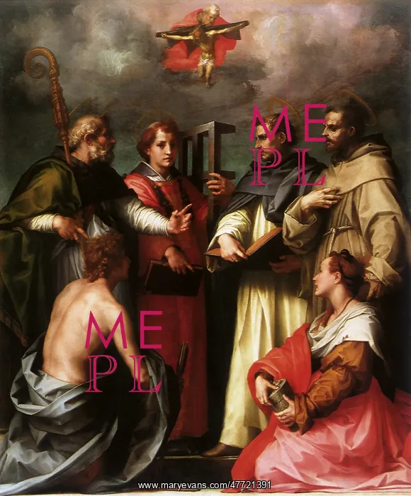 : The Debate over the Trinity, by Andrea del Sarto : The Debate over the Trinity, by Andrea del Sarto
