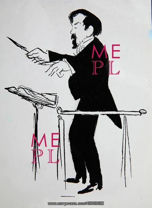 : Debussy conducting, caricature : Debussy conducting, caricature