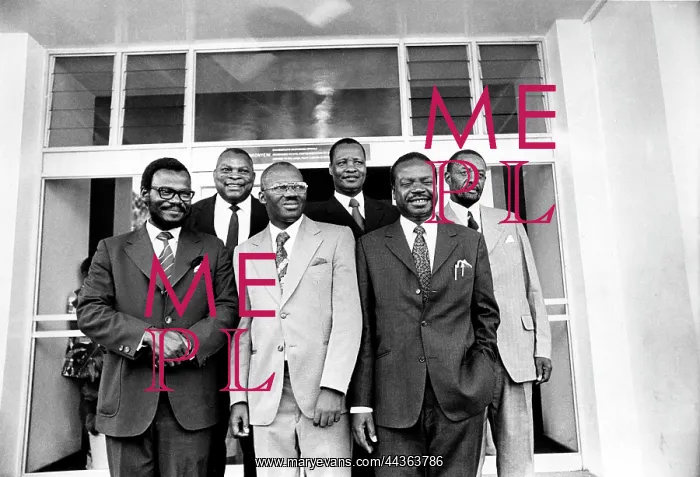 : December 1973 - Rebirth Of A Nation - Six men pose : December 1973 - Rebirth Of A Nation - Six men pose