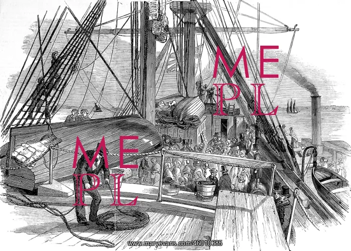 : The Deck of an Emigrant Ship bound for Australia, 1850 : The Deck of an Emigrant Ship bound for Australia, 1850
