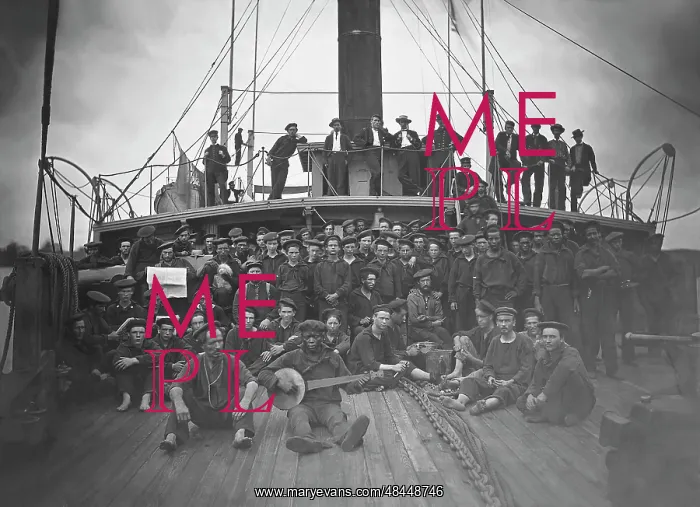 : Deck of gunboat USS Hunchback during the : Deck of gunboat USS Hunchback during the