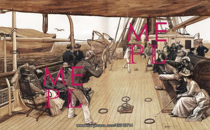 : Deck Quoits on board a P.&O. Steamer 1890 : Deck Quoits on board a P.&O. Steamer 1890