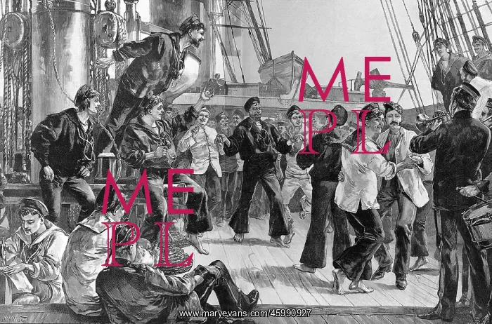: On the deck of a warship, Hands to Dance and Skylark, 1889 : On the deck of a warship, Hands to Dance and Skylark, 1889