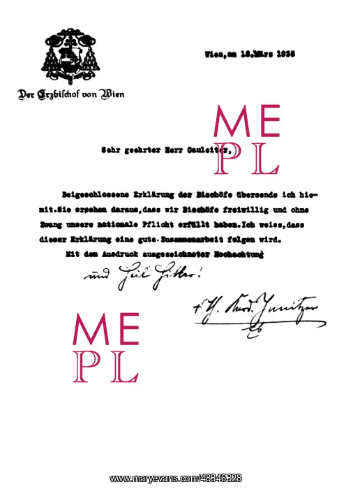 : Declaration of Austrian bishops, 1938 : Declaration of Austrian bishops, 1938