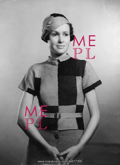 : DECO JUMPER & HAT 1935 : DECO JUMPER & HAT 1935
