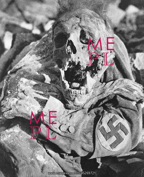 : Decomposing corpse of man with swastika arm band : Decomposing corpse of man with swastika arm band