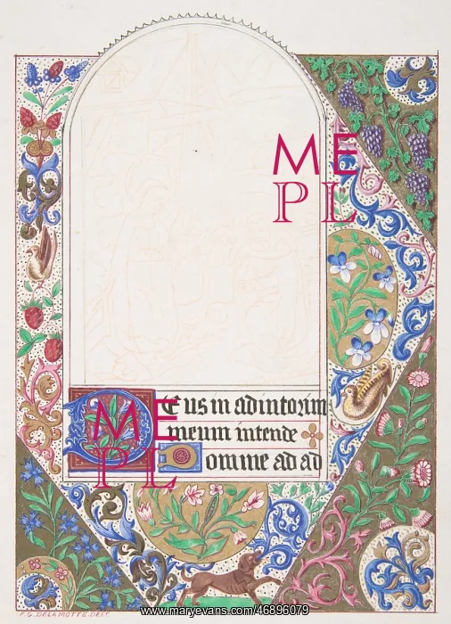 : Decorated Border with Nativity Scene, 1830?62 : Decorated Border with Nativity Scene, 1830?62