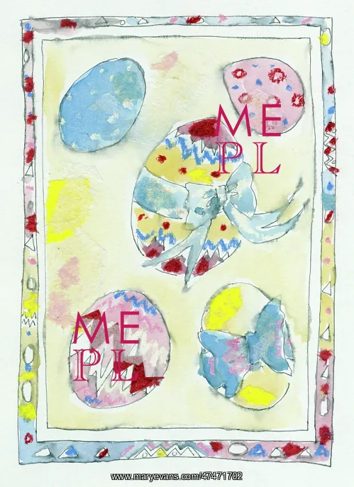  : Five decorated Easter eggs
