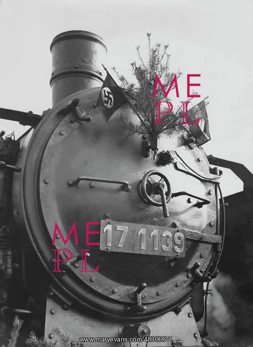 : Decorated locomotive in Germany, 1936 : Decorated locomotive in Germany, 1936