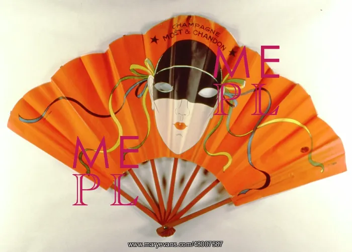 : Decorated orange fan : Decorated orange fan