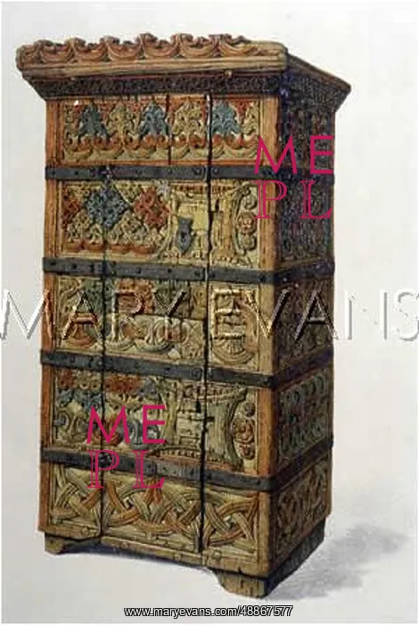  : Decorated Swedish wooden chest