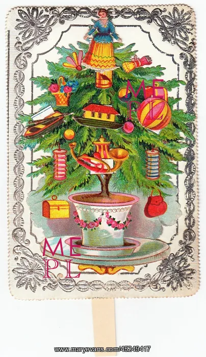  : Decorated tree on a Christmas card