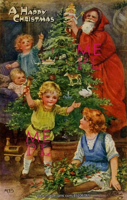  : Decorating the Christmas tree with Santa Claus