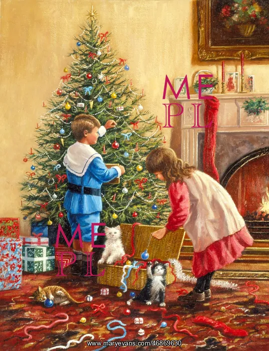 : Decorating The Tree, Victorian : Decorating The Tree, Victorian