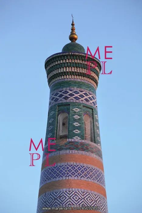 : Khiva. Detail of decoration, Islam Hodja Minaret : Khiva. Detail of decoration, Islam Hodja Minaret