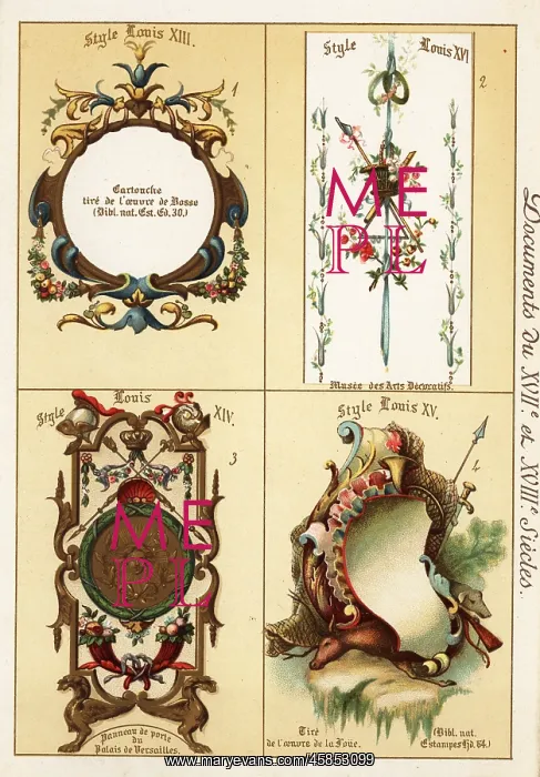 : Decorative features from the eras of Louis XIII : Decorative features from the eras of Louis XIII