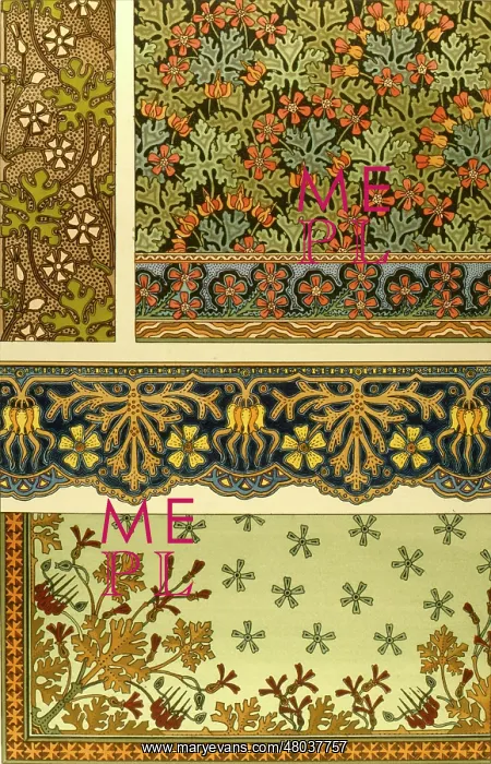 : Four decorative floral designs : Four decorative floral designs